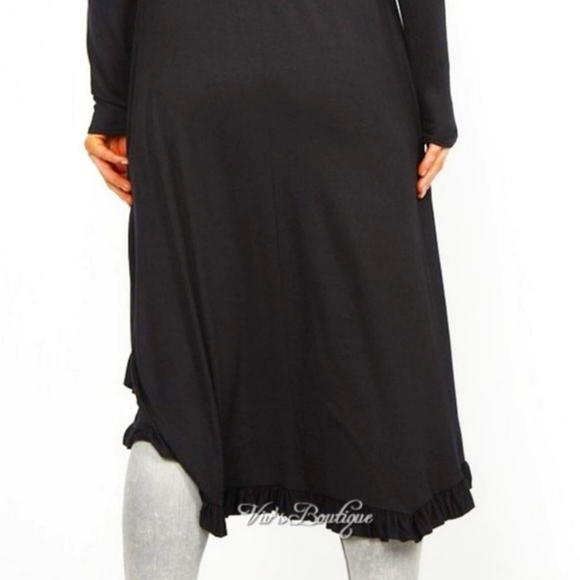 NEW Black Ruffled High Low Tunic - Picture 6 of 8
